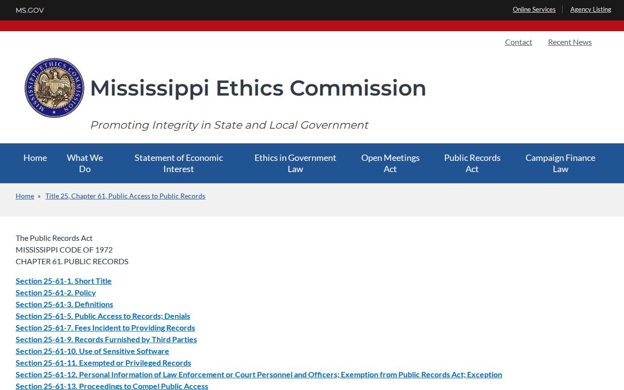 Lafayette County court docket Mississippi Public Records Act access guidance