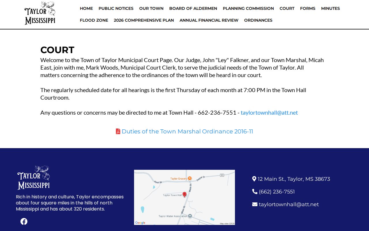 Taylor court docket access through Taylor Municipal Court