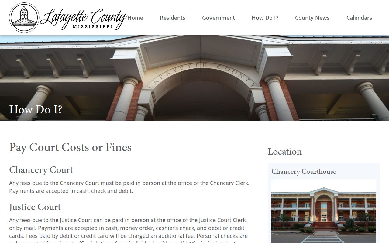 Lafayette County traffic court records payment instructions