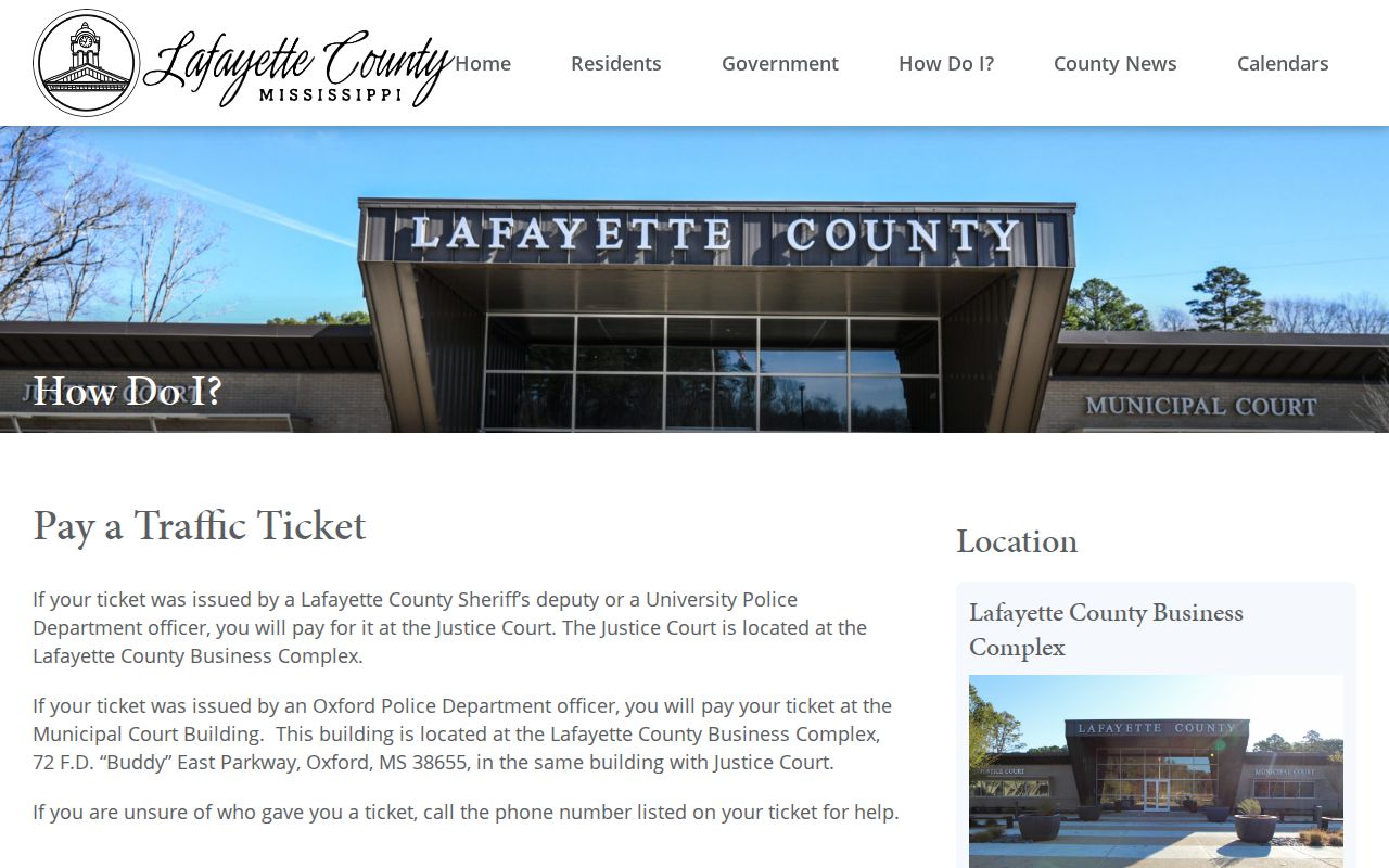 Lafayette County traffic court records ticket routing